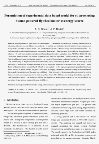 Formulation Of Experimental Data Based Model For Oil - Document #9435902