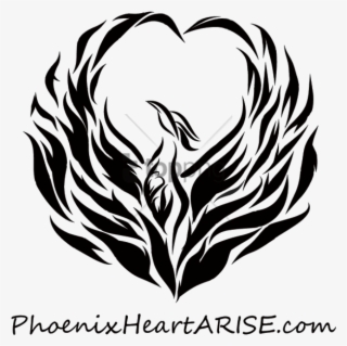 Free Png Download Phoenix Bird Images Black And White - Transparent Background Heart Logo Png #9436331