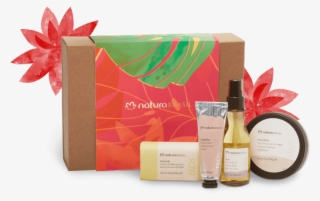 Box With Beautiful Tropical Leaves That Contains Four - Cosmetics ...