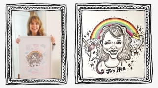 Jo's Hens Commissioned Her Caricature With A 'rainbow - Drawing #9438141