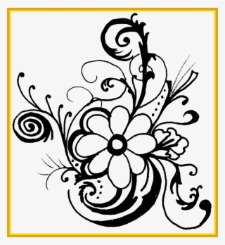 Marvelous Hawaiian Flower Clip Borders Drawing Easy - Flower Black And White Clipart Borders #9439601