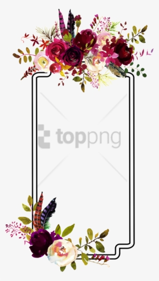 Free Png Fashion Flower Border Decoration Vector - Bull Skull Floral Watercolor #9440201