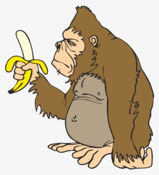 Gorilla Ape Banana Animation Clip Art - Cartoon Gorilla Eating Banana #9444842