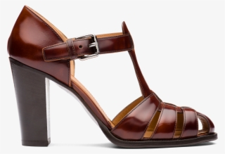 Kelsey 90 Polished Fumè Heeled Sandal Brown Church's - High Heels #9445469