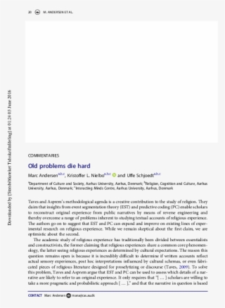 Old Problems Die Hard - Document #9448615