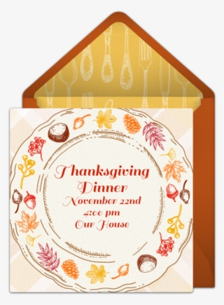 Thanksgiving Dinner Plate Online Invitation - Circle #9450562