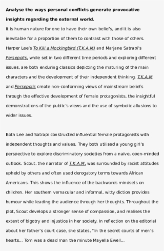 To Kill A Mockingbird And Persepolis - Document #9451423