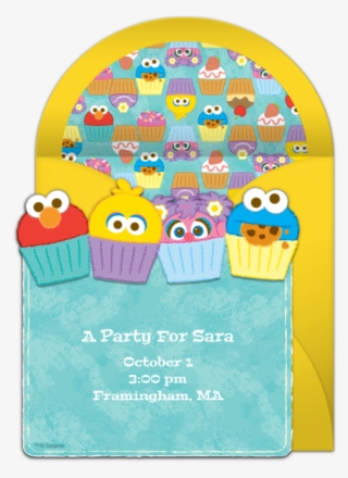 Sesame Street Cupcakes Online Invitation - Circle #9451561