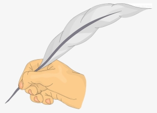 Feather Pen Illustration Holding A Transprent Png - Illustration #9452983