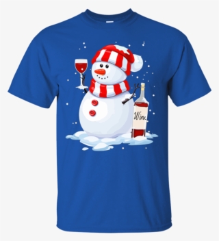 Cute Snowman Drink Red Wine Christmas T-shirt - Shirt #9454266 Cute Snowman Drink Red Wine Christmas T-shirt - Shirt #9454266