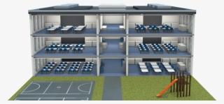 Back Inside Of School Building - Brutalist Architecture #9454326