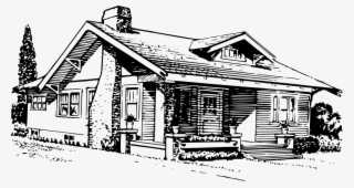 Bungalow Clipart School Building - Bungalow Clipart Black And White #9454399