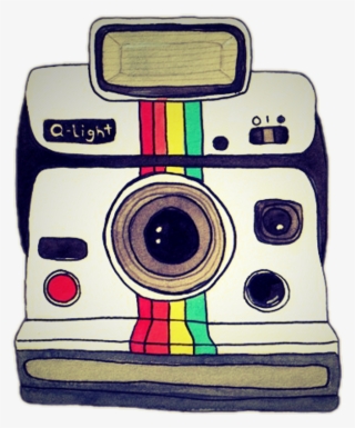 #sccamera #camera #poloroid #rainbow #oldschool #oldcamera - Old Polaroid Camera Drawing #9455051