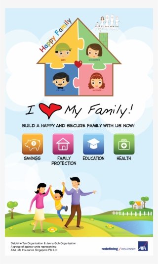 Happy Family Banner - Cartoon #9456851
