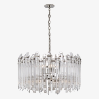 Adele Large Wide Drum Chandelier In Polished Nic - Chandelier #9457531