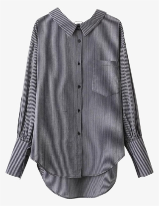 V Back Button Up Striped Shirt - Blouse #9459987