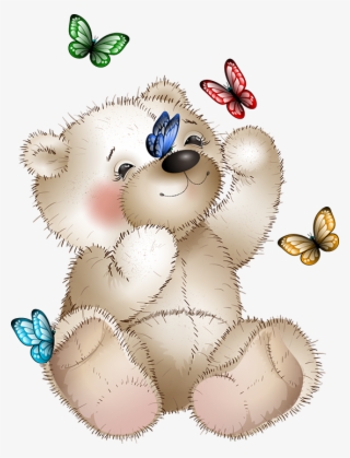 Bear And Butterflies - Teddy Bear With Butterflies #9460268