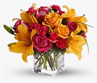 Graphic Free Bouquet Transparent Orange - Transparent Floral Arrangement Png #9461320