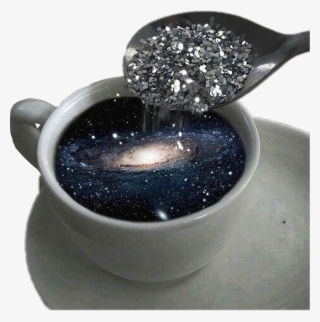 #cup Of #coffee #galaxy #cafe #sugar #stars #universe - Black And Silver Aesthetic #9461842