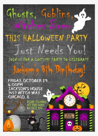 Kids Halloween Birthday Party Invitations - Poster #9464792