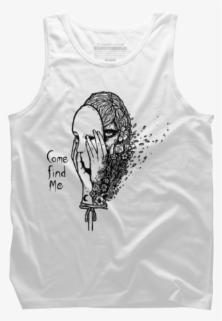 Come Find Me Pen And Ink Mask Illustration For Inktober - Active Tank #9466930