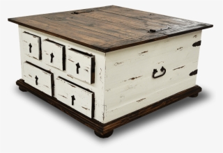 Cottage Rustic Five Drawer Storage Trunk Table Distressed - Distressed White Pine Table #9467888