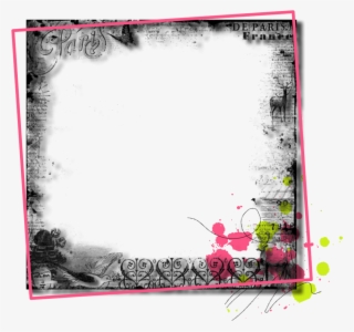 #frame #border #tag #label #grey #gray #floral #flowers - Picture Frame #9467980