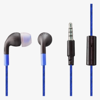 Cloth Cord Earbuds With Mic - Headphones #9470904