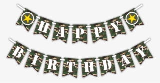 Classic Camo "happy Birthday" Party Banner - Happy Birthday Camouflage Banner #9471768