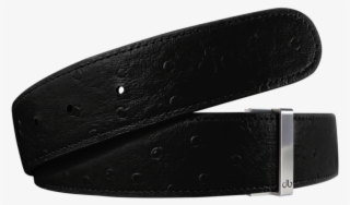 Black Ostrich Textured Leather Belt - Strap #9473935