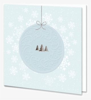 Blue Embossed Christmas Bauble With Silver Foil - Christmas Card #9475269