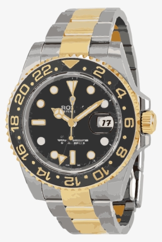 Gold And Silver Swiss Watch Horlogerie - Rolex Gmt Master 2 Green Gold #9475571