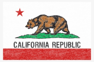 Bear On California Flag - California Republic Vector #9478824