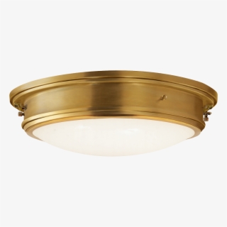 Marine Porthole Large Flush Mount In Natural Bra - Ceiling Fixture #9482415
