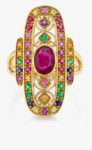 Antique Rainbow Cocktail Ring - Engagement Ring #9482449