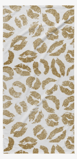 Gold Glitter Sparkle Lips Beach Towel - Wallpaper #9484336
