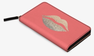 Dailyobjects Gatsby Gold Lips Coral Women's Classic - Wallet #9484510