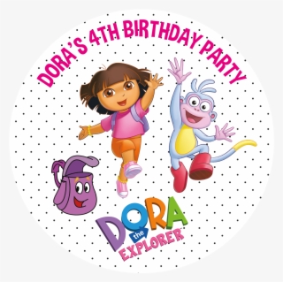 Dora The Explorer Party Box Stickers - Dora The Explorer Png #9492347