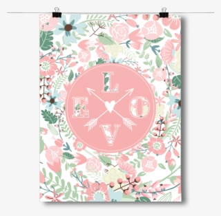 Cute Love Flower Pattern - Greeting Card #9492775