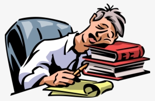 Vector Illustration Of Exhausted, Overworked, Underappreciated - Tired Office Worker Cartoon #9494181
