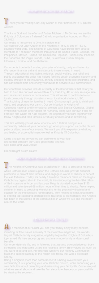 Welcome To The Active Side Of Our Faith T Hank You - Document #9494827