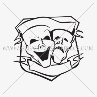 Drama Mask Png - Theater Face Line #9497557