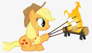 Pony Full Moon Clip Art Transprent Png - Applejack Roasting Marshmallows #950013