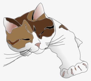 Sleepy Calico Cat Clipart, Vector Clip Art Online, - Calico Cat Clipart #950195