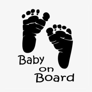Baby Footprints Black And White Clipart Infant Footprint - Sticker Baby On Board Cute #950302