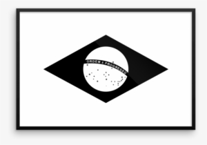 Brazil Flag Wall Art - Brazil Flag Clipart Black And White #951044