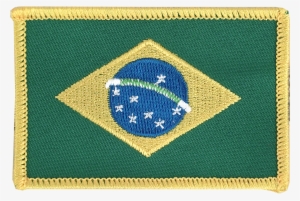 Brazil - Flag Patch - American Flag White Border Iron On Embroidered Applique #951264