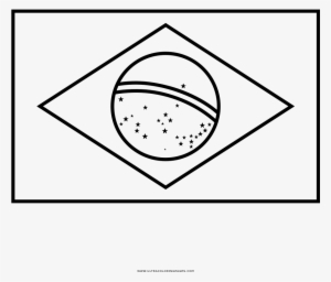 Brazil Flag Coloring Page - Brazil Flag Clipart Black And White #951301