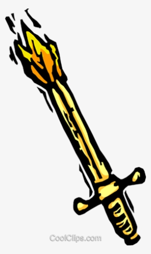 Burning Sword Royalty Free Vector Clip Art Illustration #951552