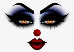 Clown Face Blue Black Eyes Evil Horror Cartoon Effects - Transparent Clown Makeup #952117